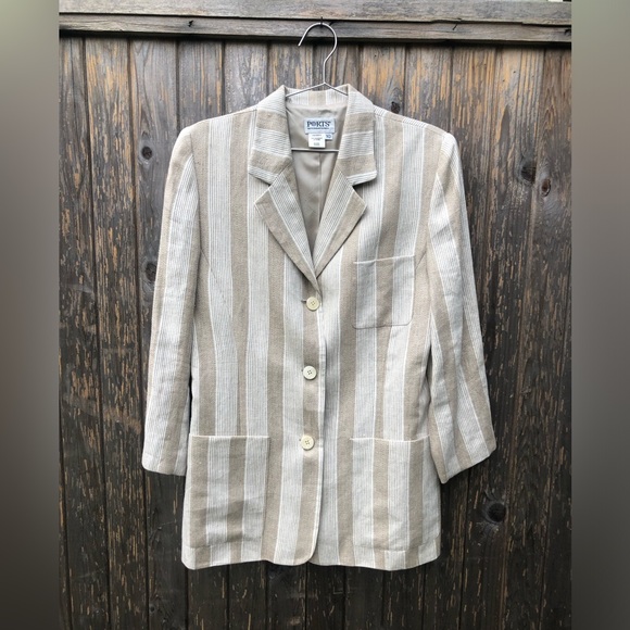 Ports International Jackets & Blazers - Ports linen pinstriped blazer